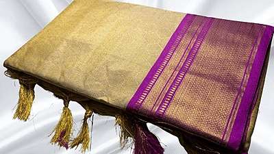 Bingo Gold Tissue Jari Silk Saree - Magenta Bingo Gold Tissue Jari Silk Saree - Magenta