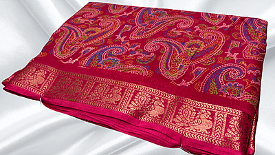 Aarvi Binny Silk Peacock Jari Saree - Dark Pink Aarvi Binny Silk Peacock Jari Saree - Dark Pink