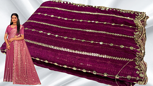 PVR Space Silk Designer Saree - Dark Plum