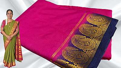 Mysore Soft Gold Silk Jari Saree - Rani Pink Mysore Soft Gold Silk Jari Saree - Rani Pink