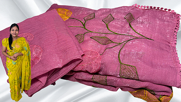 Mango Jal Soft Designer Fancy Saree - Onion Pink