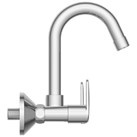 AL-1413 Sink Mixer With Swinging Spout With Connecting Legs With Wall Flange (Wall Mounted Model)