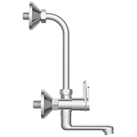 AL-1420 Wall Mixer 2 In 1 With Connecting Legs With Wall Flange