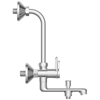 AL-1422 Wall Mixer 3 In 1 With Connecting Legs With Wall Flange
