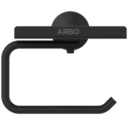 LE-MB-08 Toilet Paper Holder With Shelf (Matt Black)