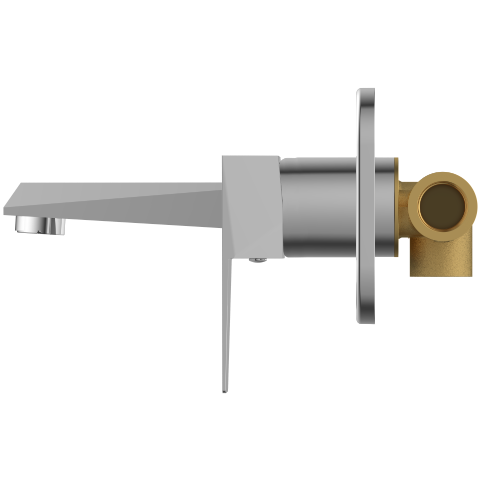 LV-2029 Concealed Body For Single Lever Basin Mixer Wall Mounted With Exposed Part Kit, Consisting Of Operative Lever, Basin Spout & Wall Flange