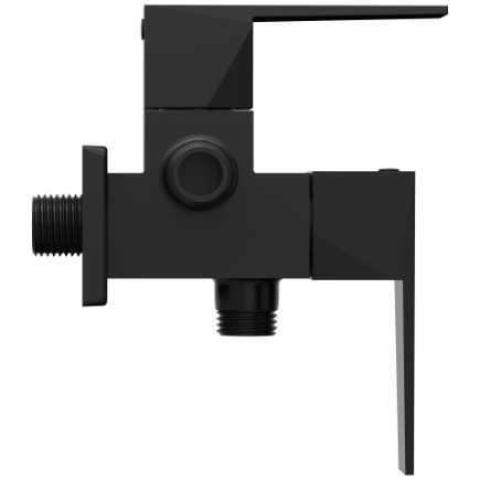 LV-MB-2007 2 Way Angle Cock With Wall Flange (Matt Black)