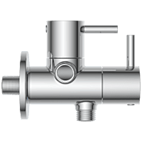 LX-1307 2 Way Angle Cock With Wall Flange