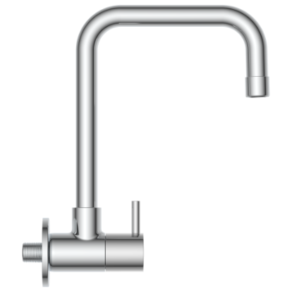 LX-1309 Sink Cock With Long Swinging Spout With Wall Flange (Wall Mounted Model)