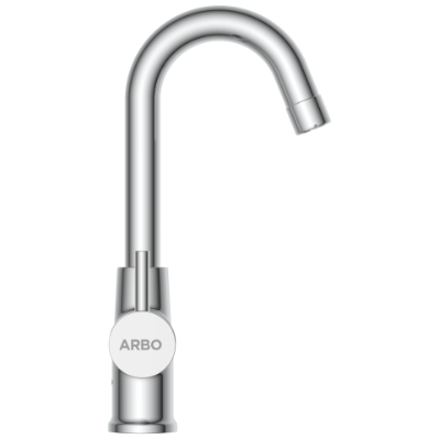 LX-1315 Center Hole Basin Mixer With Swinging Spout With Braided Hoses (Table Mounted Model)