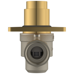 MP-GG-5216 Metropole Forged Brass WC Flush Valve 25mm (1" Inch) With Exposed Shut Off Provision & Square Plate (Glossy Gold)