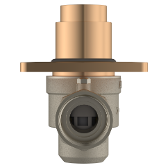 MP-RG-5218 Metropole Forged Brass WC Flush Valve 40mm (1.5" Inch) With Exposed Shut Off Provision & Square Plate (Rose Gold)