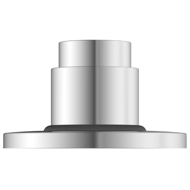 UPR-01 Exposed Part Kit Of Forged Metropole WC Flush Valve With Fitting Sleeve With Operating Lever, Round Wall Flange & Cartridge (Silver)