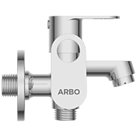 NE-1605 2 Way Bib Tap Side Handle With Wall Flange