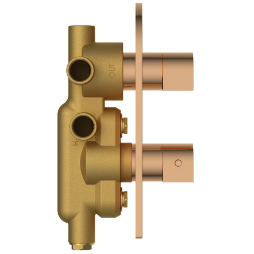 DVT-RG-5610 2 Inlet 3 Outlet Thermostatic Diverter Body With Upper Part Set (Rose Gold)