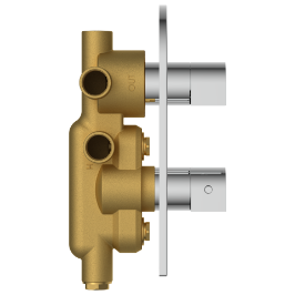 DVT-5610 2 Inlet 3 Outlet Thermostatic Diverter Body With Upper Part Set