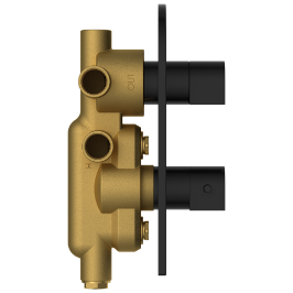 DVT-MB-5610 2 Inlet 3 Outlet Thermostatic Diverter Body With Upper Part Set (Matt Black)