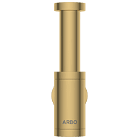 AC-GG-36 Brass Round Bottle Trap With Long Wall Connection Pipe & Wall Flange (Gold)
