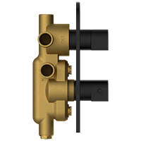 DVT-MB-5610 2 Inlet 3 Outlet Thermostatic Diverter Body With Upper Part Set (Matt Black)