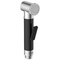 HF-02 Brass Round Health Faucet With Hook & 1.2 Mtr. S.S Tube (Black)