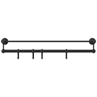 LE-MB-01 Towel Rack With Towel Holder & Hook (Matt Black)
