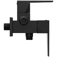 LV-MB-2007 2 Way Angle Cock With Wall Flange (Matt Black)