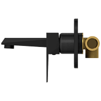 LV-MB-2029 Concealed Body For Single Lever Basin Mixer Wall Mounted With Exposed Part Kit, Consisting Of Operative Lever, Basin Spout & Wall Flange (Matt Black)
