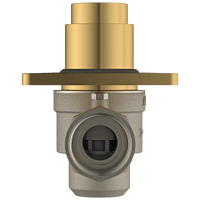 MP-GG-5217 Metropole Forged Brass WC Flush Valve 32mm (1.25" Inch) With Exposed Shut Off Provision & Square Plate (Glossy Gold)