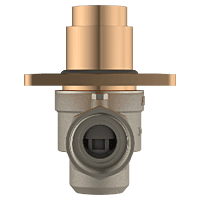 MP-RG-5216 Metropole Forged Brass WC Flush Valve 25mm (1" Inch) With Exposed Shut Off Provision & Square Plate (Rose Gold)