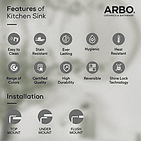 QS-77 Double Bowl Kitchen Sink 37" x 18" x 10" Inch Quartz Snow Sand