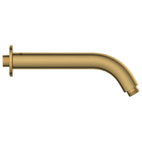 SHA-GG-37 Round Shape With 45° Bend For Wall Mounted Shower Arm With Wall Flange 12" Inch (Glossy Gold)