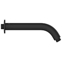 SHA-MB-37 Round Shape With 45° Bend For Wall Mounted Shower Arm With Wall Flange 12" Inch (Matt Black)