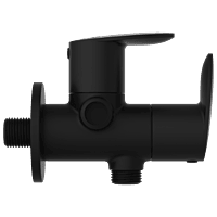 KA-MB-3107 2 Way Angle Cock With Wall Flange (Matt Black)