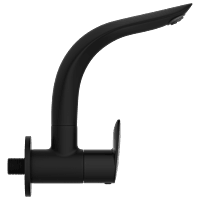 KA-MB-3108 Sink Cock With Swinging Spout With Wall Flange (Wall Mounted Model) (Matt Black)