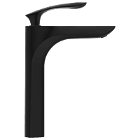 KA-MB-3128 Single Lever Tall Basin Mixer With Braided Hoses (Table Mounted Model) (Matt Black)