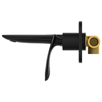 KA-MB-3129 Concealed Body For Single Lever Basin Mixer Wall Mounted With Exposed Part Kit, Consisting Of Operative Lever, Basin Spout & Wall Flange (Matt Black)