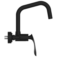 KA-MB-3143 Single Lever Sink Mixer With Swinging Spout With Connecting Legs With Wall Flange (Wall Mounted Model) (Matt Black)