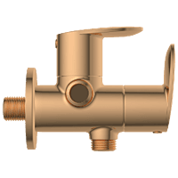 KA-RG-3107 2 Way Angle Cock With Wall Flange (Rose Gold)