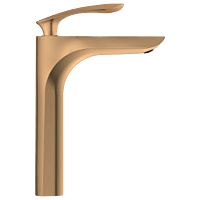 KA-RG-3128 Single Lever Tall Basin Mixer With Braided Hoses (Table Mounted Model) (Rose Gold)