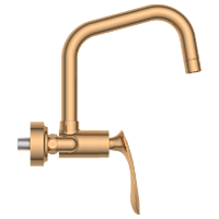 KA-RG-3143 Single Lever Sink Mixer With Swinging Spout With Connecting Legs With Wall Flange (Wall Mounted Model) (Rose Gold)