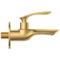 KA-GG-3103 Long Nose Bib Tap With Wall Flange (Glossy Gold)