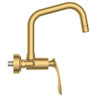 KA-GG-3143 Single Lever Sink Mixer With Swinging Spout With Connecting Legs With Wall Flange (Wall Mounted Model) (Gold)