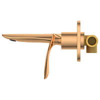 KA-RG-3129 Concealed Body For Single Lever Basin Mixer Wall Mounted With Exposed Part Kit, Consisting Of Operative Lever, Basin Spout & Wall Flange (Rose Gold)