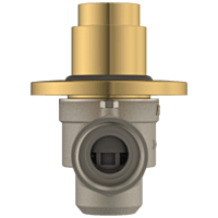 MP-GG-5219 Metropole Forged Brass WC Flush Valve 25mm (1" Inch) With Exposed Shut Off Provision & Round Plate (Glossy Gold)
