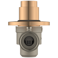 MP-RG-5221 Metropole Forged Brass WC Flush Valve 40mm (1.5" Inch) With Exposed Shut Off Provision & Round Plate (Rose Gold)