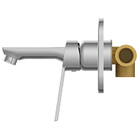 RL-4629 Concealed Body For Single Lever Basin Mixer Wall Mounted With Exposed Part Kit, Consisting Of Operative Lever, Basin Spout & Wall Flange