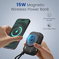 Power Shutter Wireless Magnetic Power Bank Black