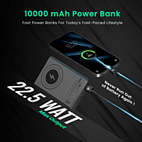 Portronics Luxcell MagClick 10k 10000 mAh 15W Magnetic Wireless Fast Charging Power