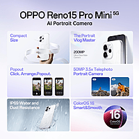 OPPO Reno15 5G (Glacier White, 256 GB) (8GB RAM)