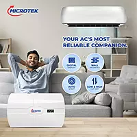Microtek SMART EM4150+ Automatic Voltage Stabilizer for AC Up to 1.5 Ton Working Power 150V - 280 (White)